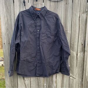Docker's L Men's Black Checkered Shirt‎